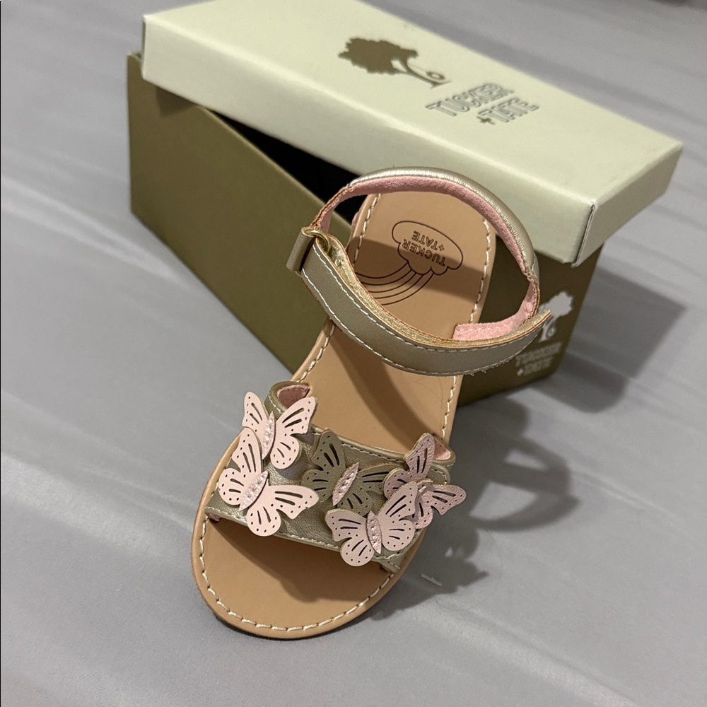 Tucker + Tate Kids Sandals with Butterfly Accents - Pink and Tan